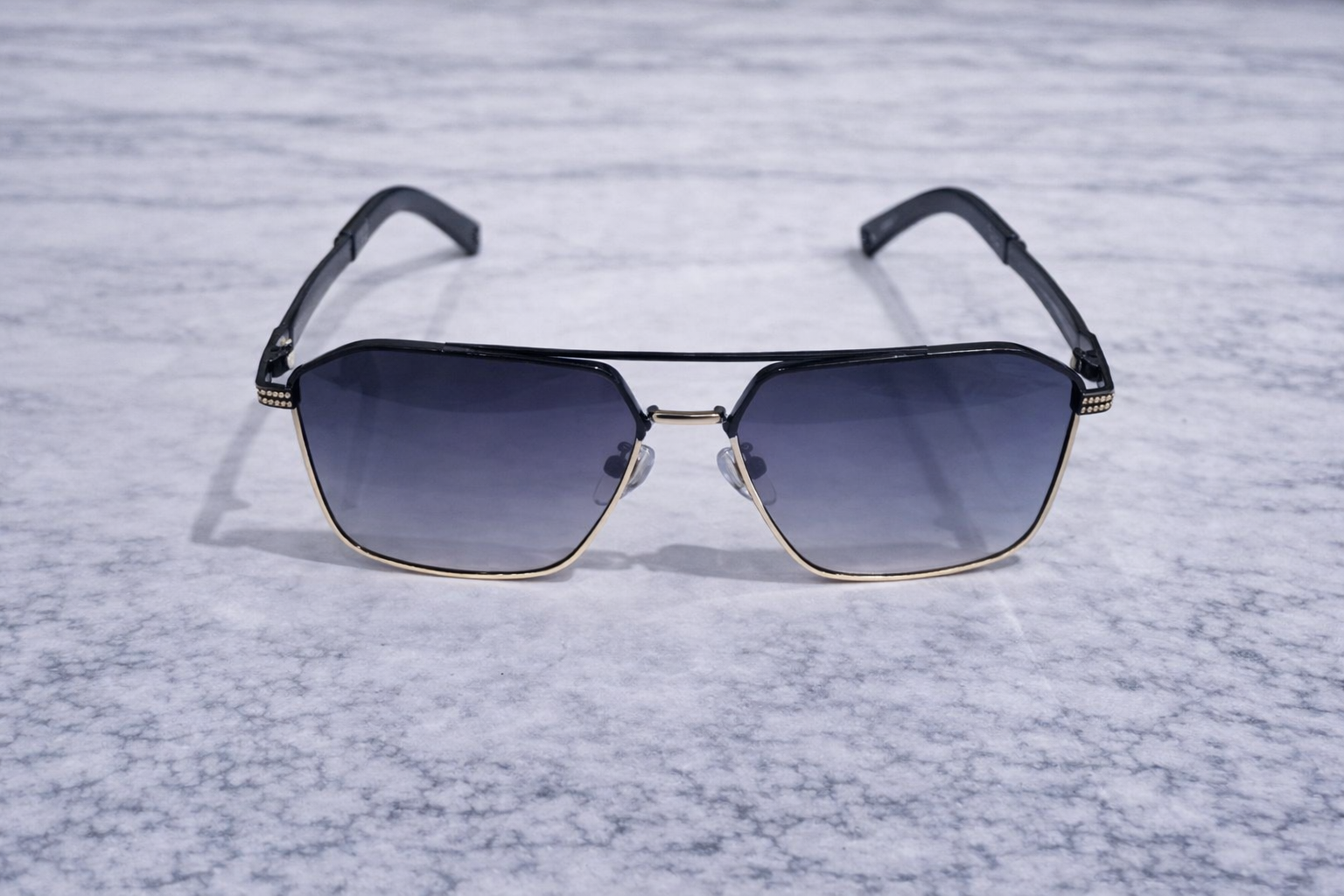 Chanel Éclat Rectangular Metal Sunglasses