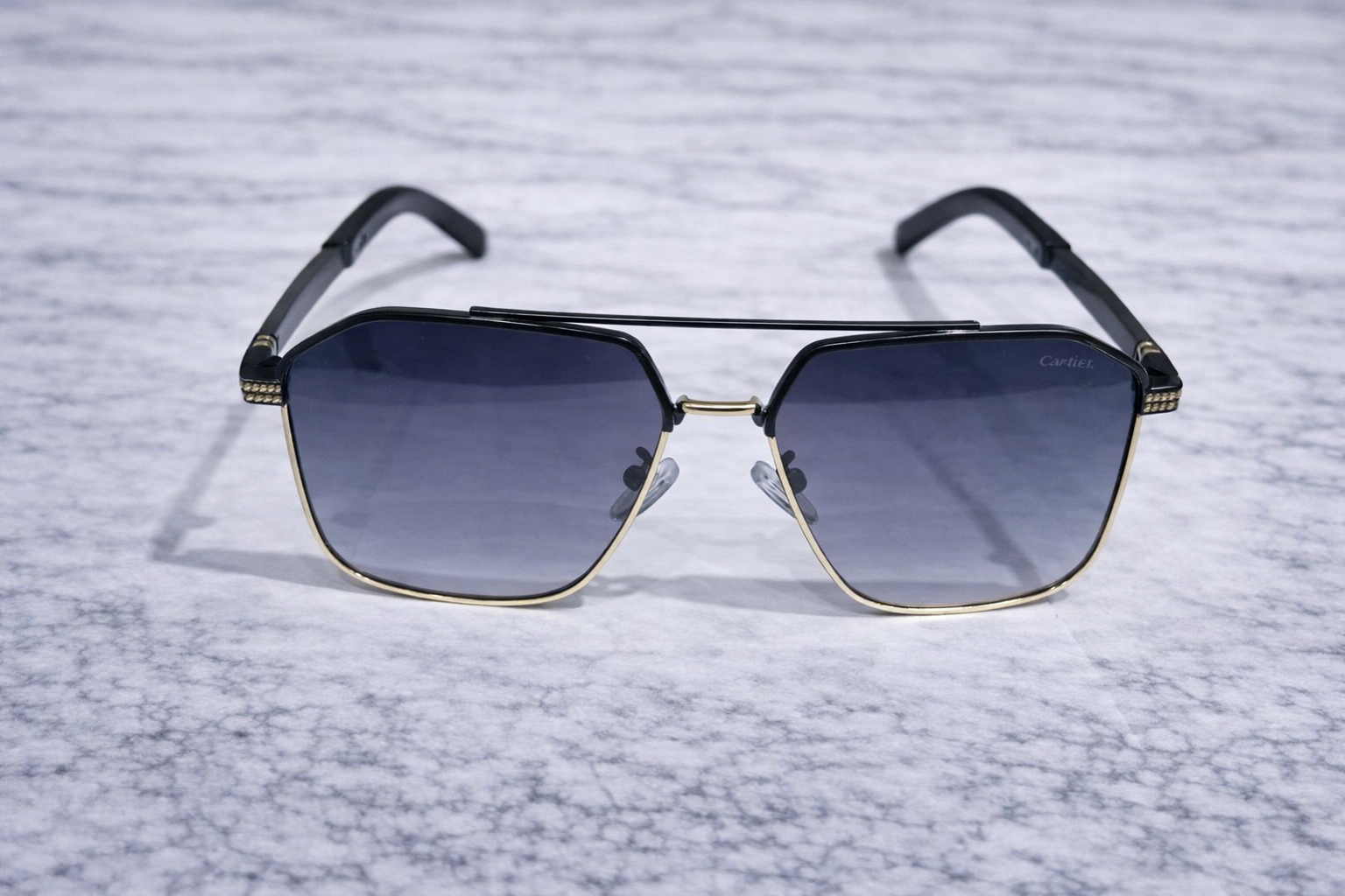 Chanel Éclat Rectangular Metal Sunglasses