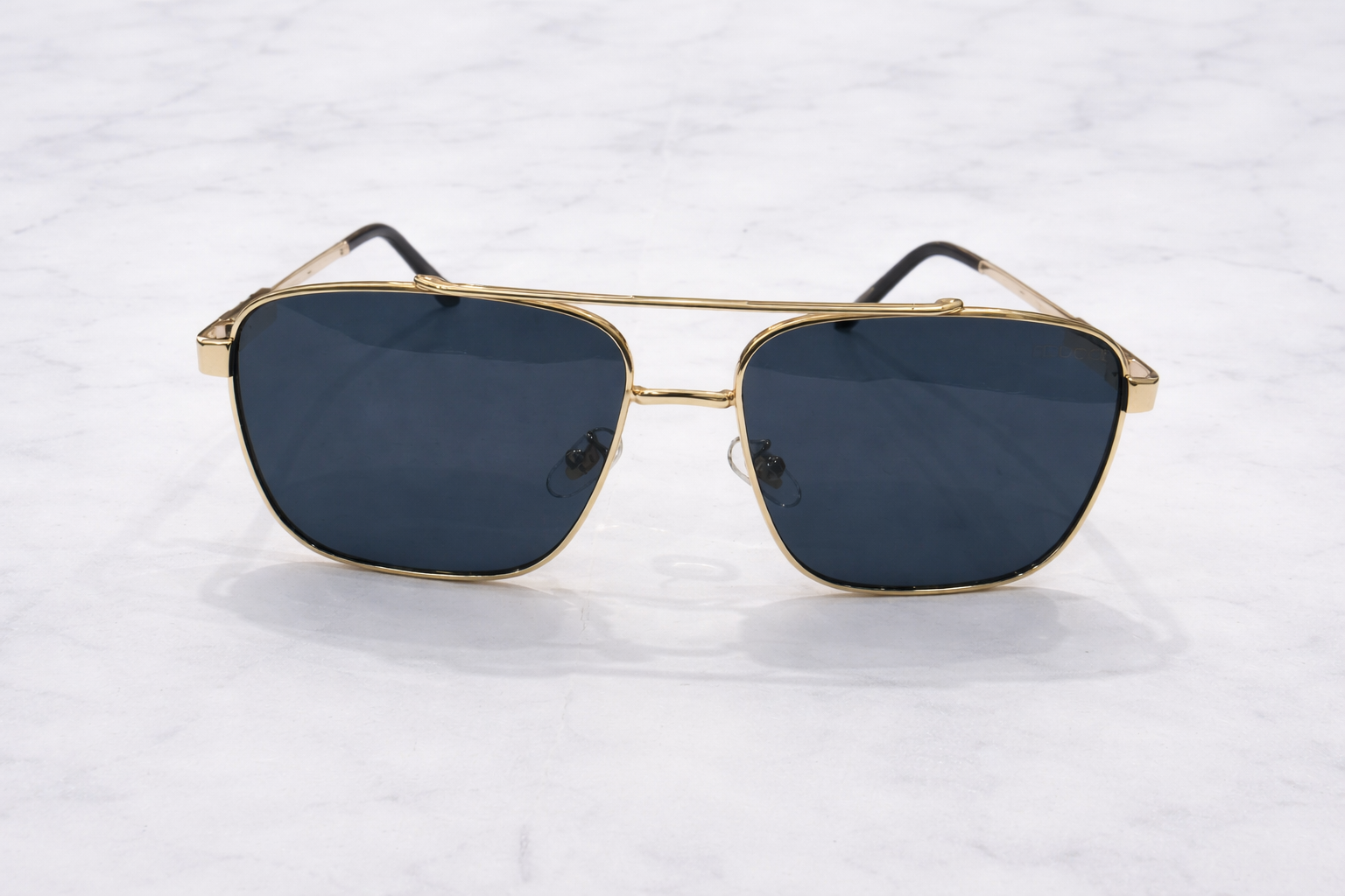 Gucci Rectangular Metal Aviator Sunglasses – Gold Frame