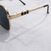 Gucci Rectangular Metal Aviator Sunglasses – Gold Frame