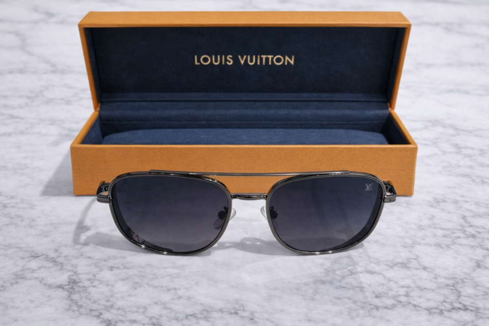 Louis Vuitton Modern Rectangular Metal Sunglasses
