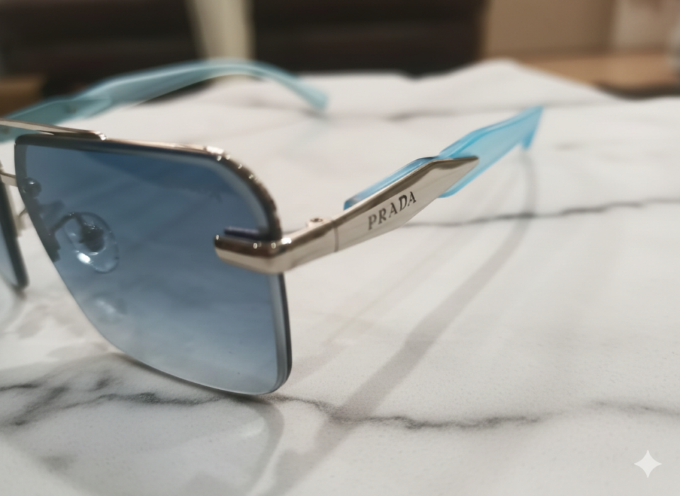 Prada Azure Edge Rimless Sunglasses