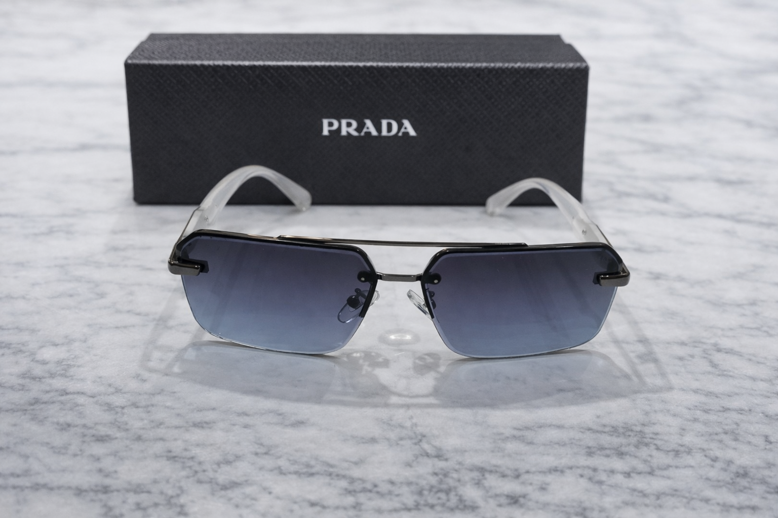 Prada Vellaro Rimless Gradient Sunglasses