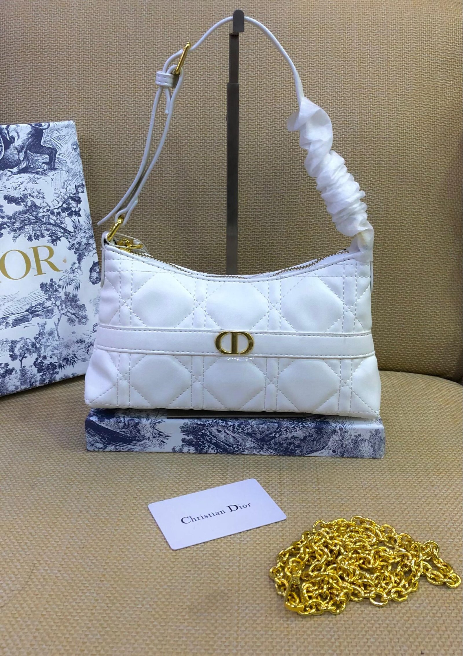 Dior Caro Pouch with Chain