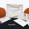 Chanel Style Quilted Chain Shoulder Tote Bag White 4