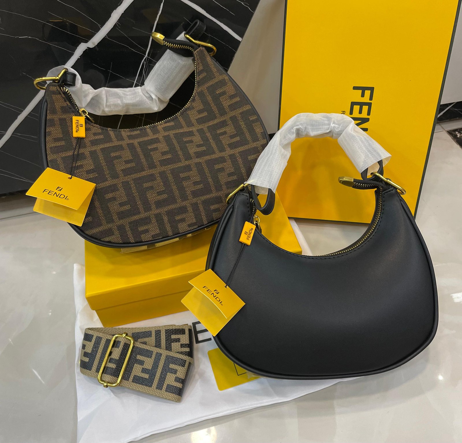 Fendi Monogram Hobo Shoulder Bag Mix