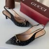 Gucci Crystal Embellished Slingback Pumps Black 3