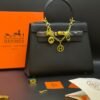 Hermès Style Kelly Top-Handle Handbag Black 1