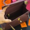 Hermès Style Kelly Top-Handle Handbag Burgundy 3