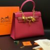 Hermès Style Kelly Top-Handle Handbag Magenta 1