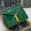 Saint Laurent Style Monogram Chain Shoulder Bag Green 2