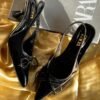 ZARA BOW PATENT SLINGBACK 6
