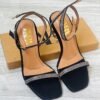 Zara Crystal Strap Heeled Sandals Black 1