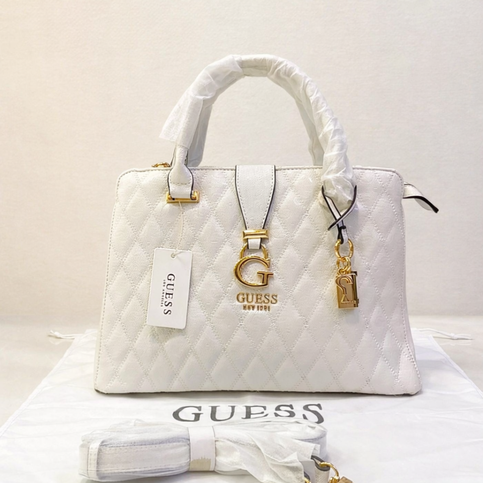 Guess Quilted Logo Satchel Bag